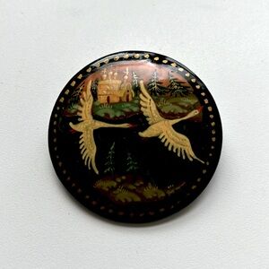 Russian Hand painted brooch
